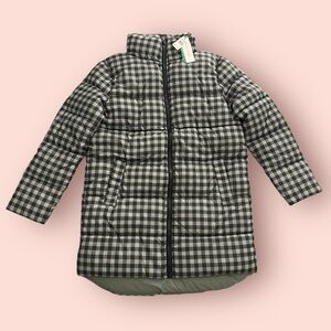 Rebecca Minkoff Woman Plaid Puffer Coat / Jacket (Mint Gingham)